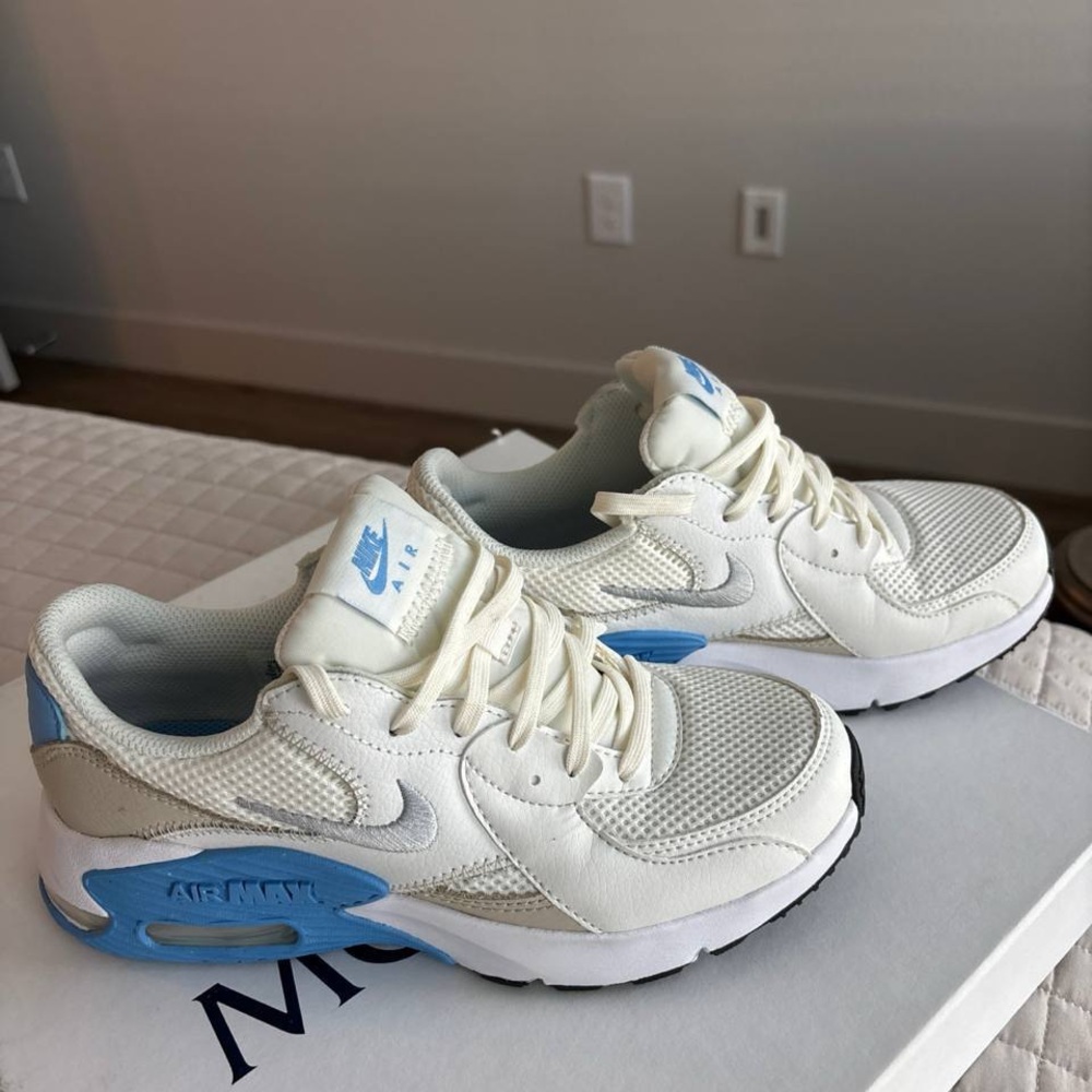 Nike Air Max White and Light Blue Sneakers
